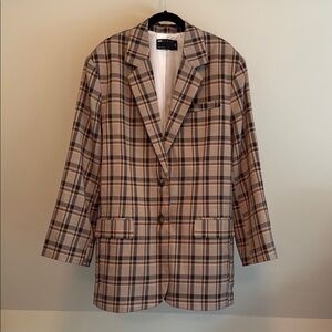 ASOS Plaid ‘Grandpa’ Blazer in Brown, Blk & Tan , fully lined - Size XL